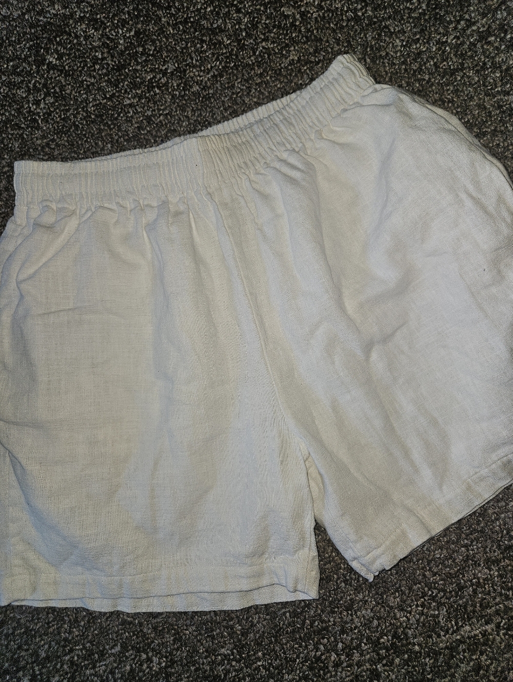 SNS 100% Linen Cotron Lined Mens Pull On Shorts Medium